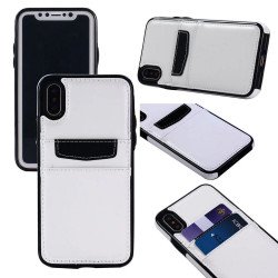 iPhone XS / X Leather Style Credit Card Case (White)